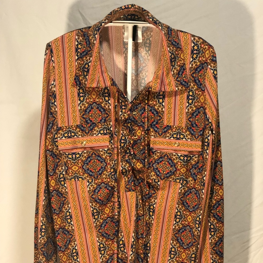 BCBGMAXAZRIA long sleeve print shirt